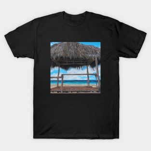 Mozambique Tropical Hut Beach Painting T-Shirt